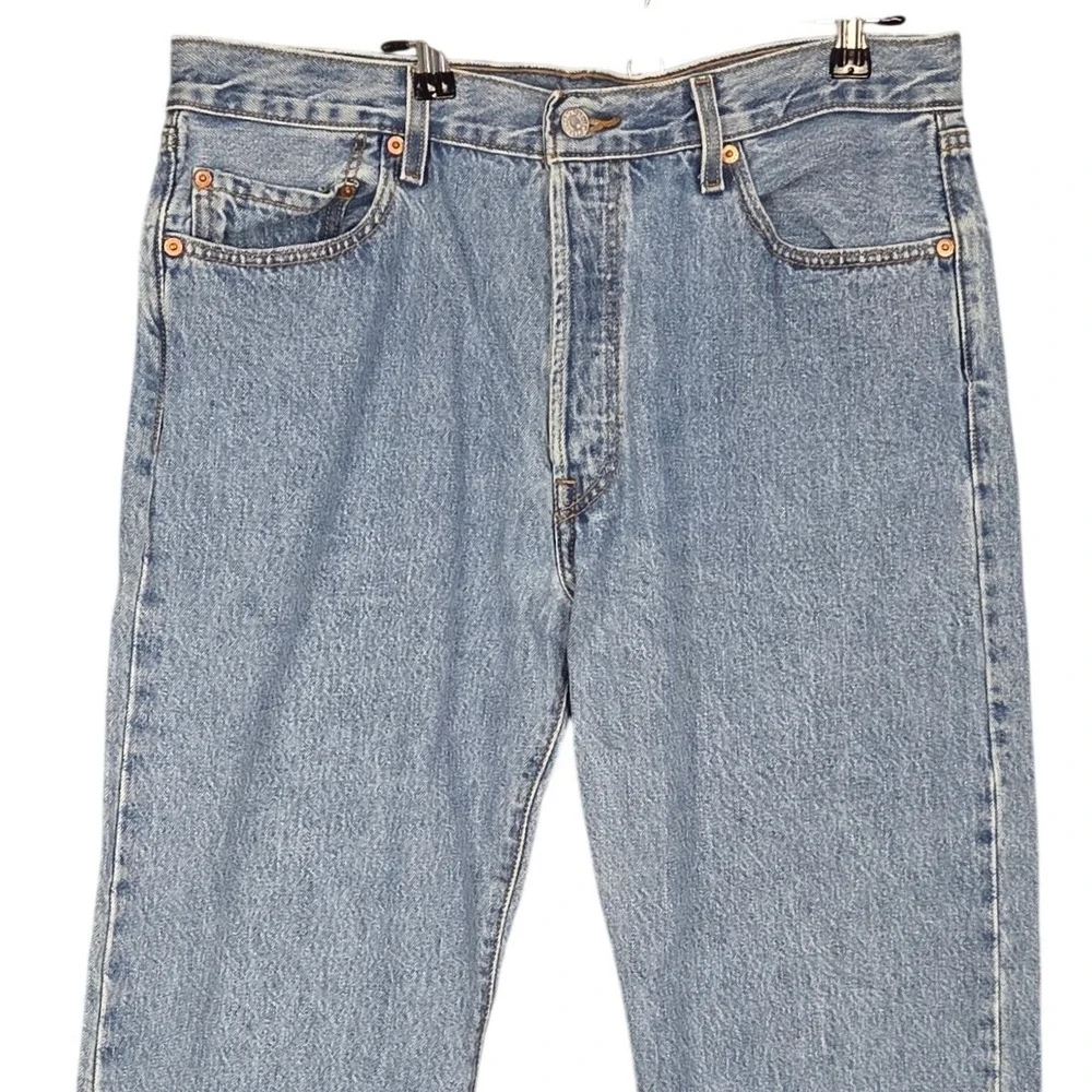 Levis 501 Jeans Mens 36x32 Light Wash Blue Straight Leg Button Fly Y2K 333M